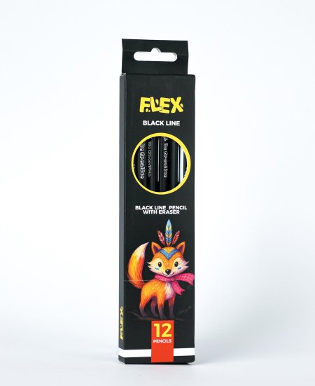 دزينة اقلام رصاص flex black line